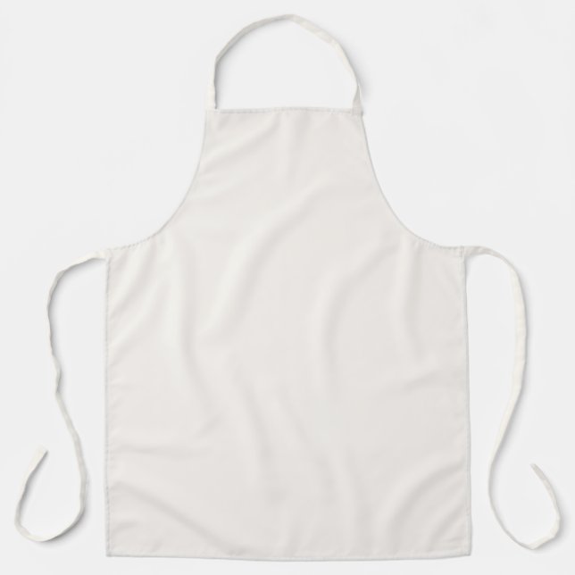 Creamy Floral White Solid Colour Apron (Front)