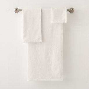 Creamy Floral White Solid Colour  Bath Towel Set