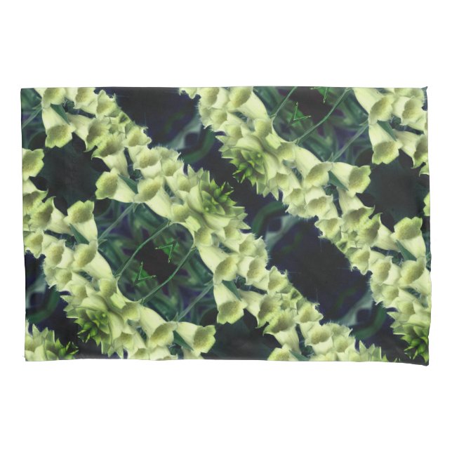 Creamy Foxglove Flower Abstract Pattern Pillowcase (Front)