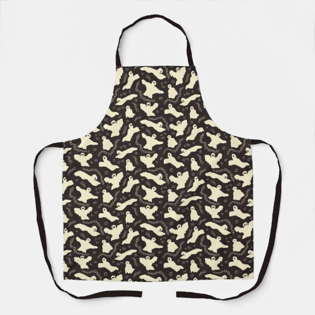 Creamy Ghosts - Halloween pattern. Apron (Front)