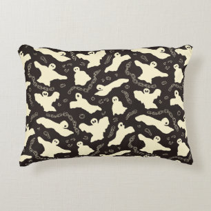 Creamy Ghosts - Halloween pattern. Decorative Cushion