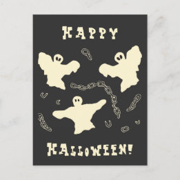 Creamy Ghosts - Happy Halloween! Holiday Postcard