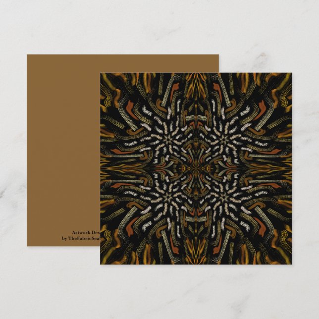 Creamy Golden Yellows Raked Pattern On Black Card (Front/Back)