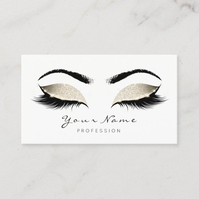 Creamy Ivory Makeup Artist Lashes Beauty Studio Appointment Card (Front)
