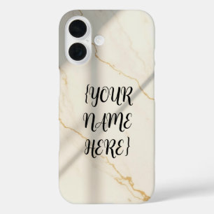 Creamy Marble Monogram Barely There iPhone 16 Case
