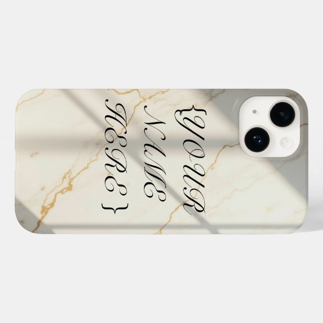 Creamy Marble Monogram Barely There iPhone Case (Back (Horizontal))