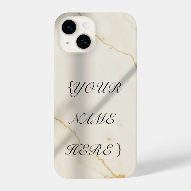 Creamy Marble Monogram Slim Fit iPhone Case (Back)