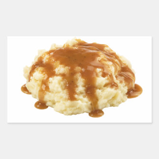 Creamy Mashed Potatoes With Gravy Rectangular Sticker
