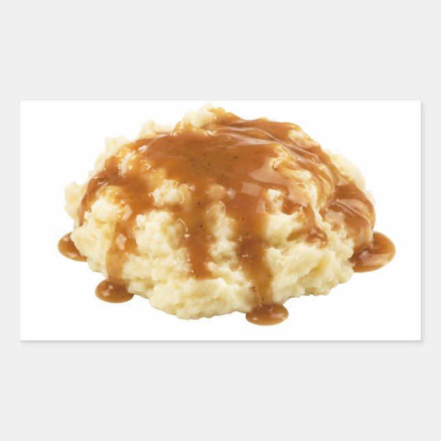 Creamy Mashed Potatoes With Gravy Rectangular Sticker (Front)