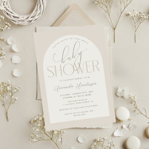 Creamy Neutral Baby Baby Shower Invitation