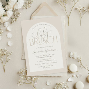 Creamy Neutral Baby Brunch Baby Shower Invitation