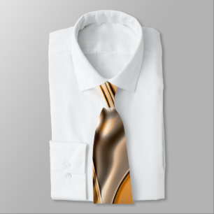 Creamy orange to brown twisted reflecting lighting tie