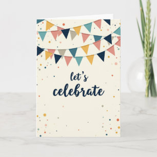Creamy Pennant Birthday Card