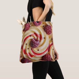 Creamy Raspberry Swirl - Sweet Dessert Aesthetic Tote Bag