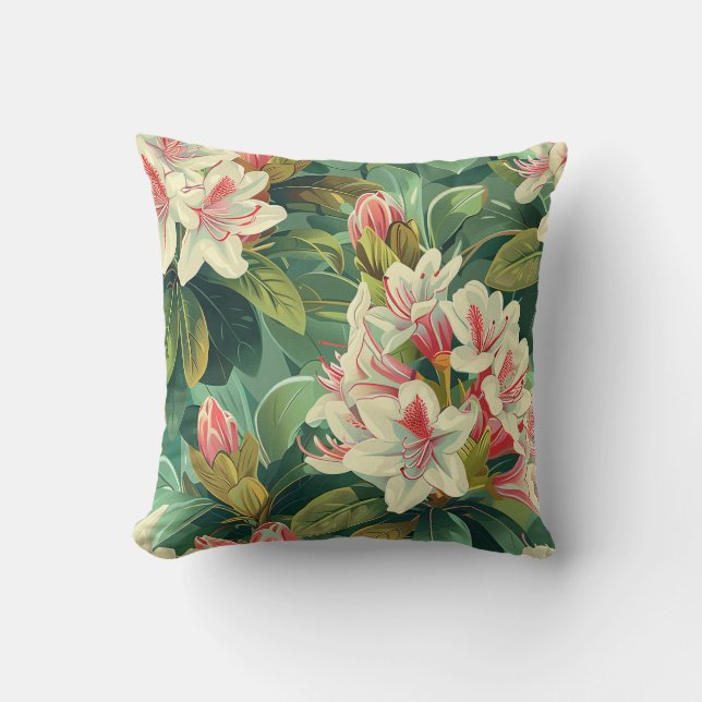 Creamy rhododendron flower blossom with petals cushion (Front)