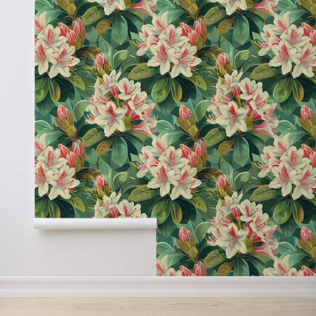 Creamy rhododendron flower blossom with petals wallpaper (Application)