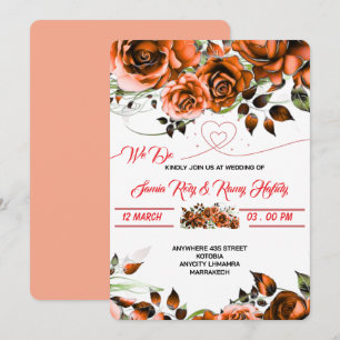 Creamy Rose Wedding Invitation Template   Printabl