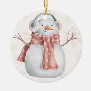 Creamy Snowman Ceramic Tree Decoration