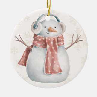 Creamy Snowman Ceramic Tree Decoration