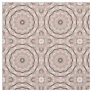 Creamy, soft pink, white and brown mandala. fabric