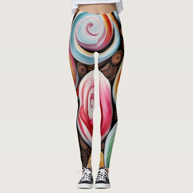 Creamy Swirls Leggings (Front)