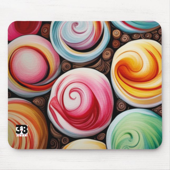 Creamy Swirls Mouse Mat (Front)
