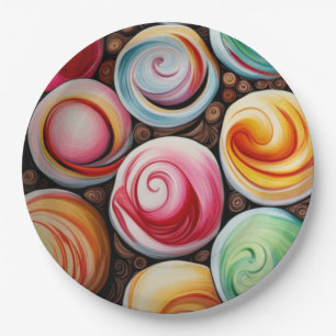 Creamy Swirls Paper Plate