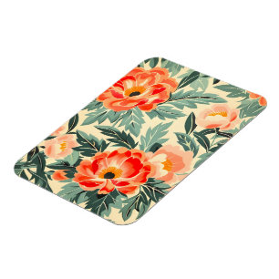 Creamy Vintage Peach Blossom Watercolor Magnet