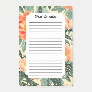 Creamy Vintage Peach Blossom Watercolor Post-it Notes