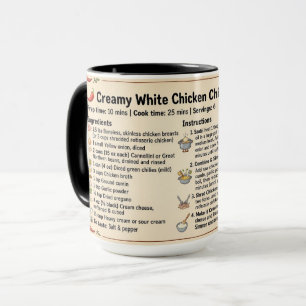 Creamy White Chicken Chilli Recipe Gift Mug