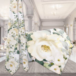 Creamy White Desdemona Roses Wedding White Floral Tie<br><div class="desc">A creamy white desdemona roses wedding neck tie featuring watercolor-painted florals and eucalyptus greenery against a pure white background.</div>