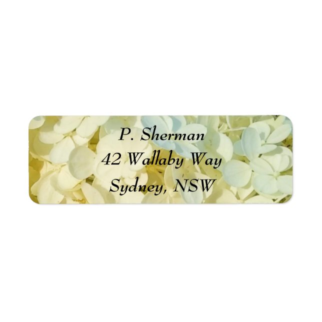 Creamy White Hydrangea Address Label (Front)