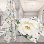 Creamy White Peony Wedding Sage Green Floral Tie<br><div class="desc">Neck Ties for Tuxedo Royale by Leonbience.</div>