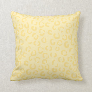 Creamy Yellow Leopard Print Pattern. Cushion