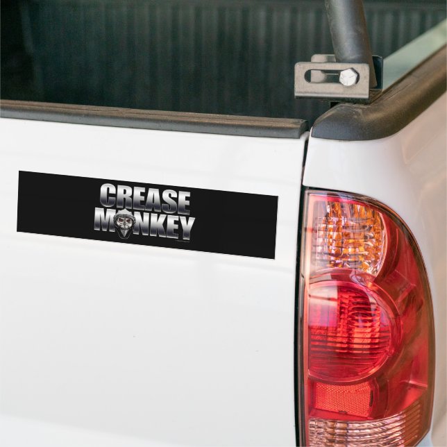 Crease Monkey (Hockey Goalie) Bumper Sticker (On Truck)
