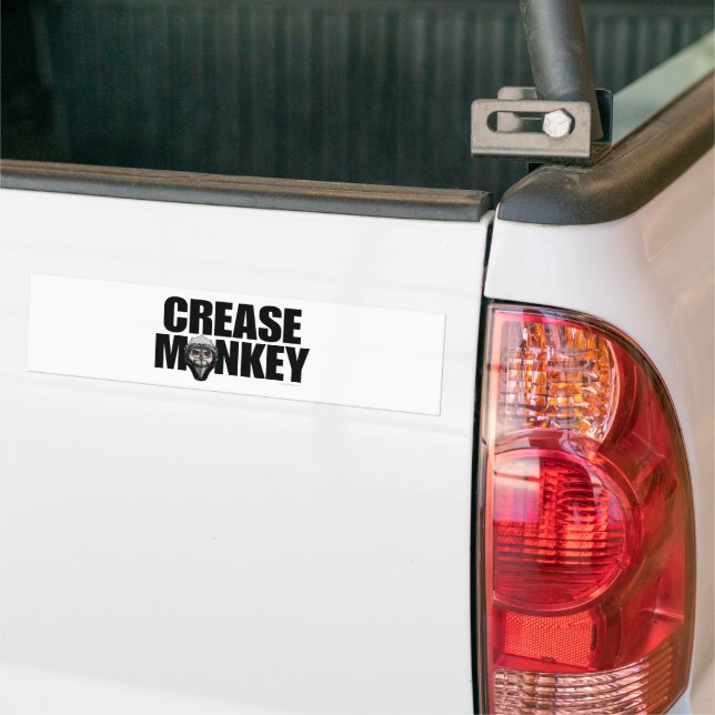 Crease Monkey (Hockey Goalie) Bumper Sticker (On Truck)