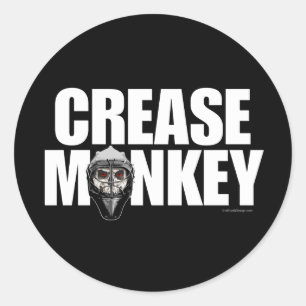 Crease Monkey (Hockey Goalie) Classic Round Sticker