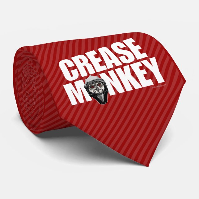 Crease Monkey (Hockey Goalie) Neck Tie (Rolled)