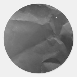 Creased and Crumbled Black Classic Round Sticker