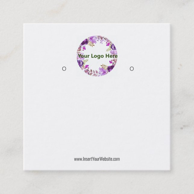 Creat Your Custom Logo Earring Display Card  (Front)