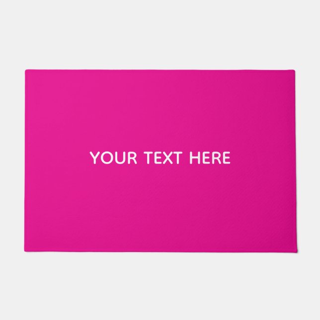 Creat Your Own Megenta Invitation Postcard Doormat (Front)