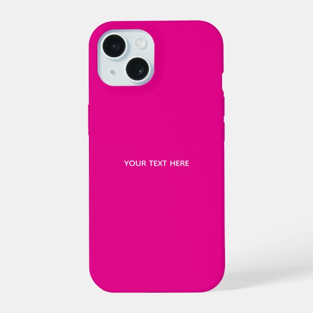 Creat Your Own Megenta Invitation Postcard iPhone 15 Case (Back)