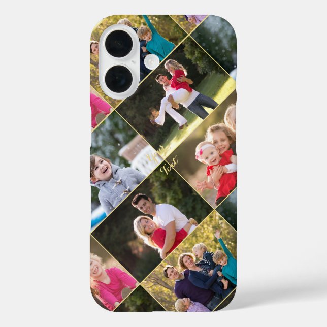 Create 5 Photo Collage Family Kids Monogrammed Case-Mate iPhone Case (Back)