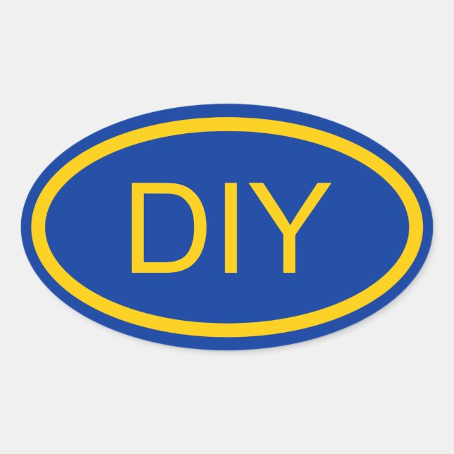 Create a Blue and Gold Euro Style Oval Sticker (Front)