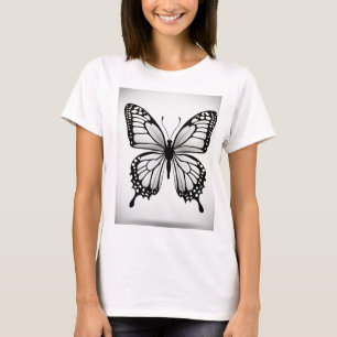 Create a Butterfly Black and White T-Shirt