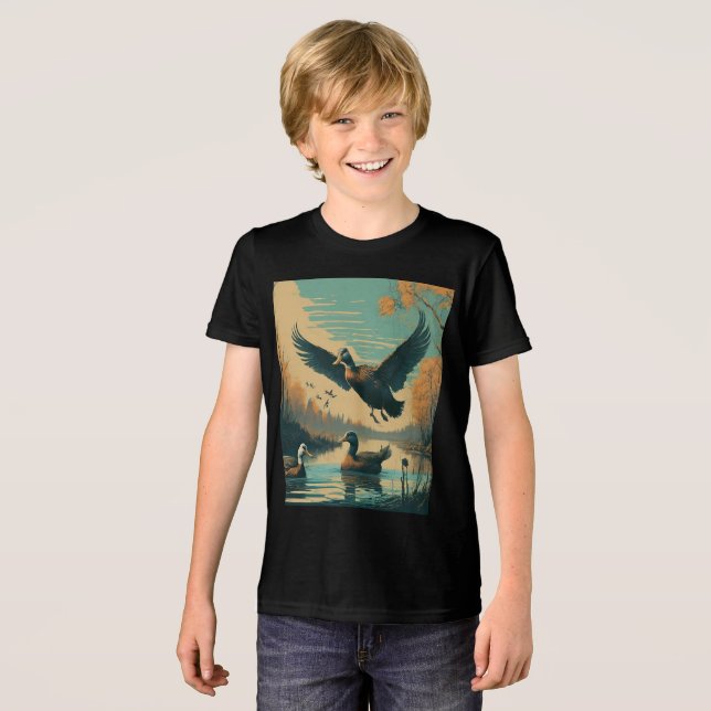 Create a cartoon image of a group of monkeys swing Tri-Blend shirt (Front Full)