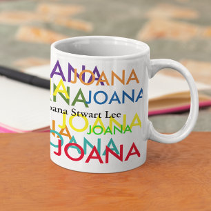 Create a colourful pattern from your name mug