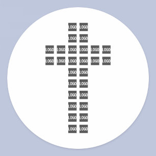 Create a Cross Pattern with any Logo or Image Classic Round Sticker