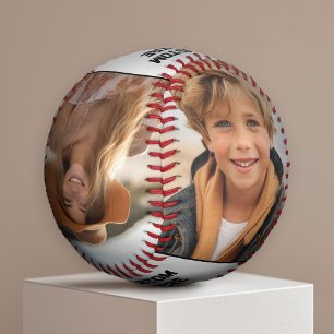 Create a Custom 4 Photo Collage with Text on Top Baseball