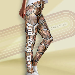 Create a Custom 7 Photo Collage Honeycomb Hexagon Leggings